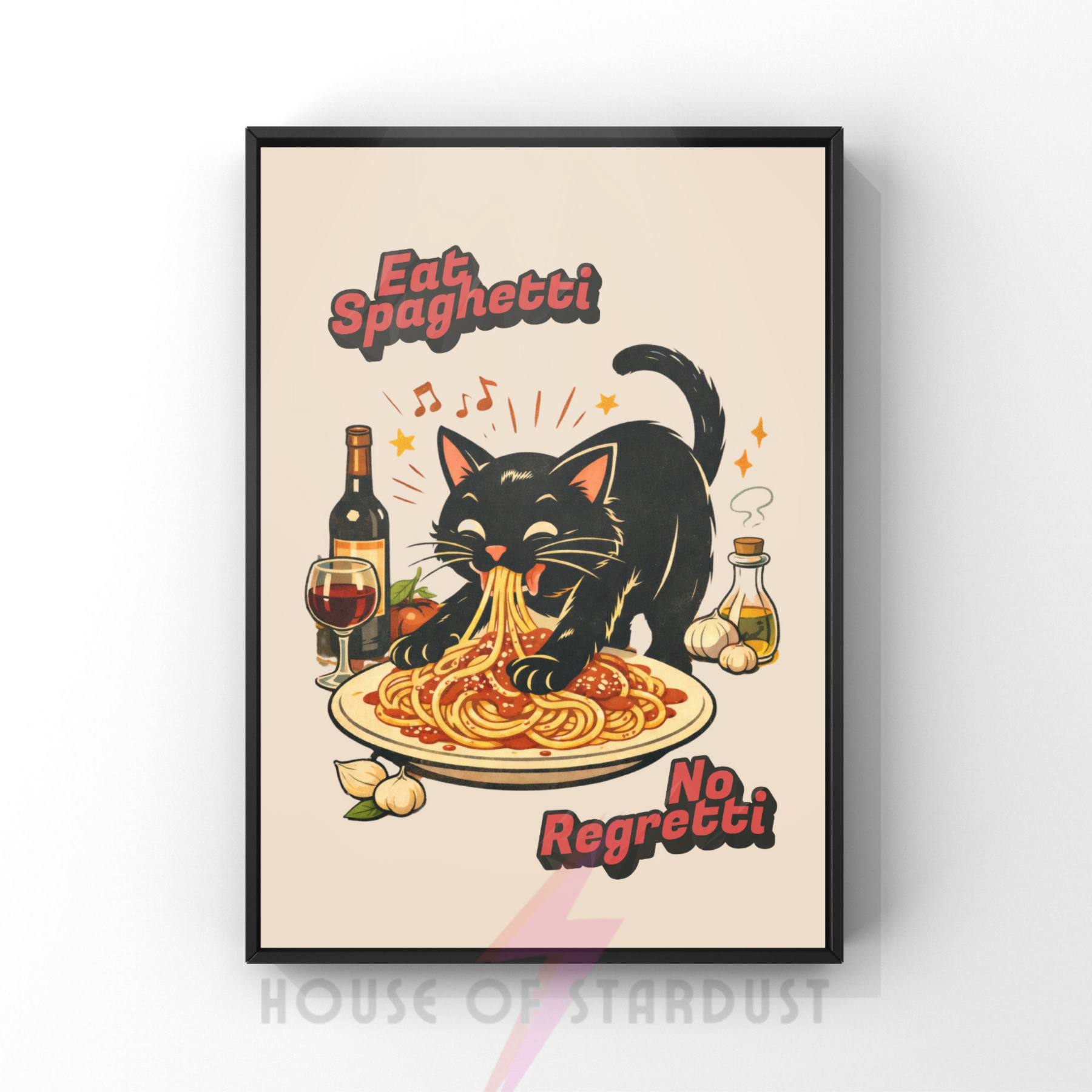 no regretti | Mid century kitty Print
