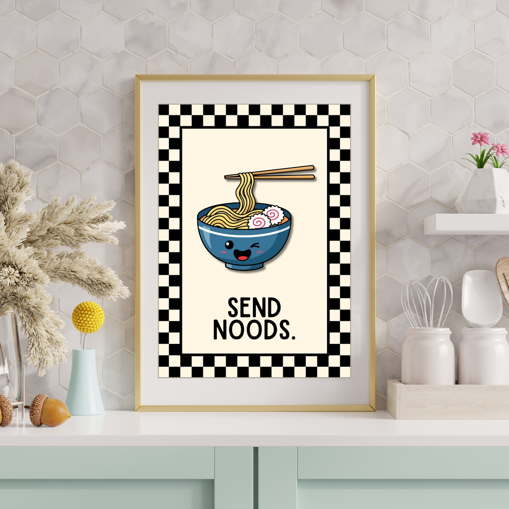 Noods | Kitsch Kitchen checkerboard retro collection print