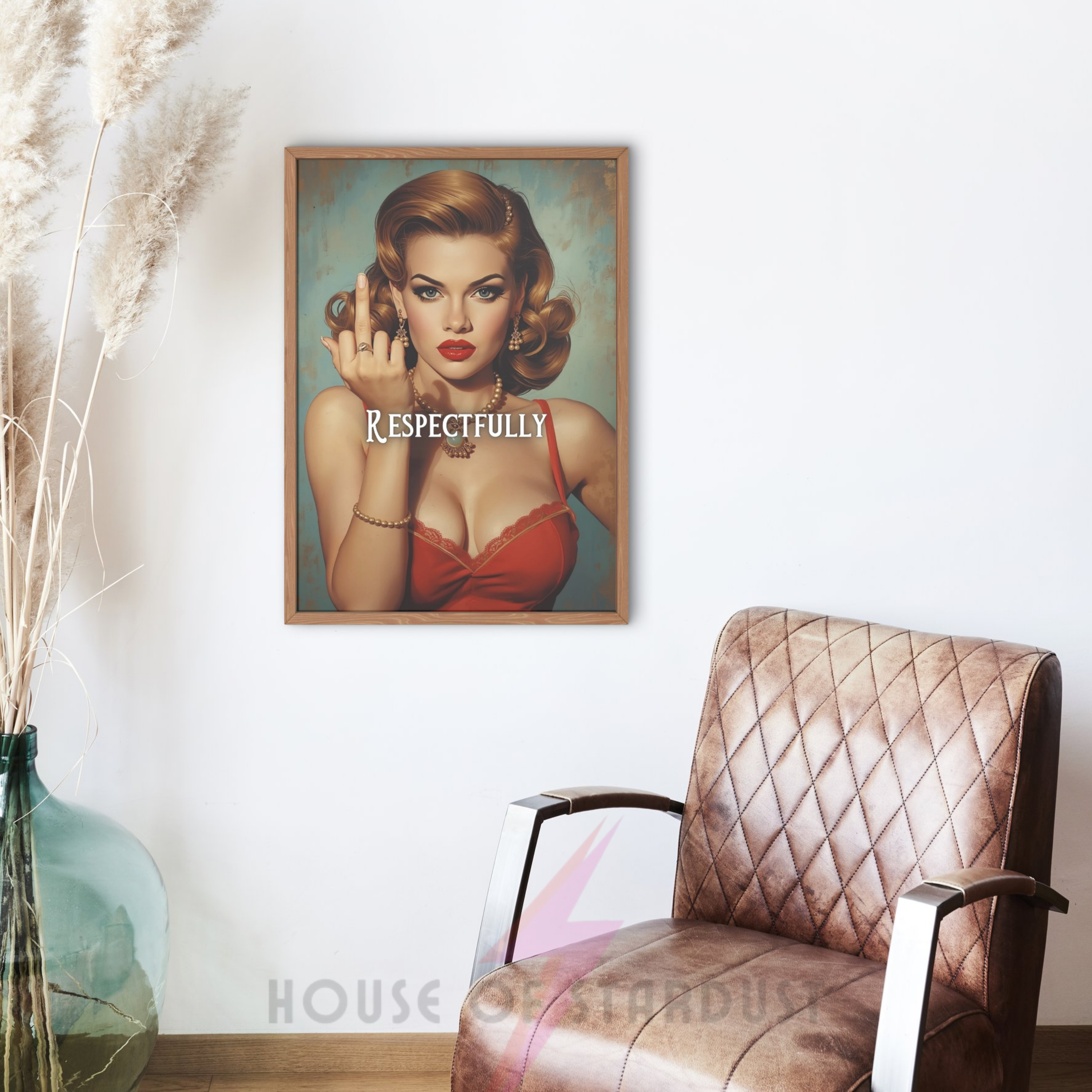 respectfully | Retro feminist Housewife Humour Print