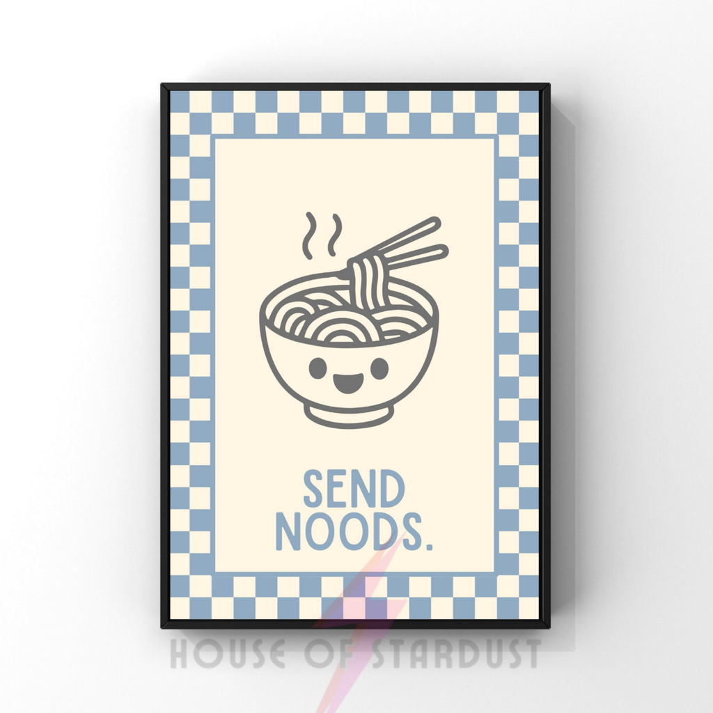 Noods| Kitsch Kitchen checkerboard pastels collection print
