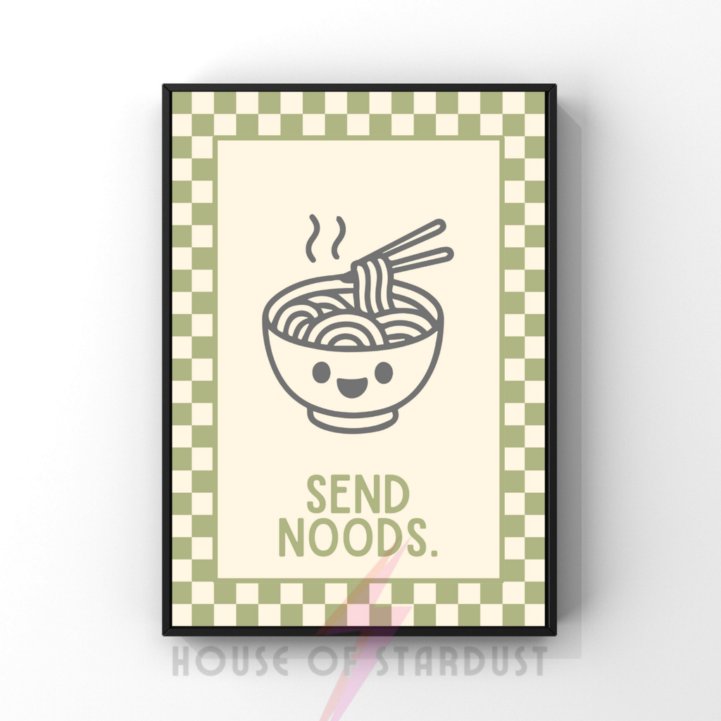 Noods| Kitsch Kitchen checkerboard pastels collection print