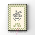 Noods| Kitsch Kitchen checkerboard pastels collection print