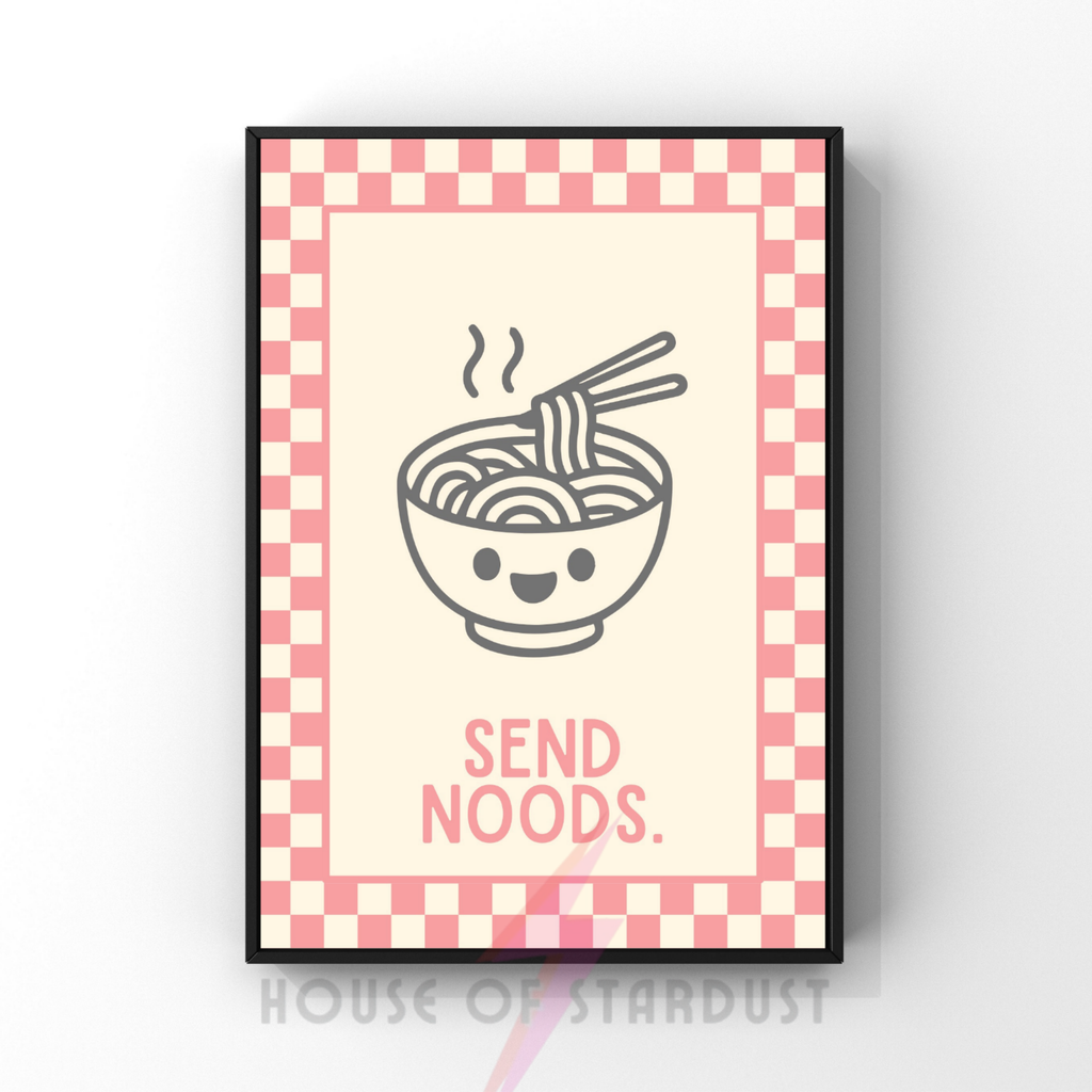 Noods| Kitsch Kitchen checkerboard pastels collection print