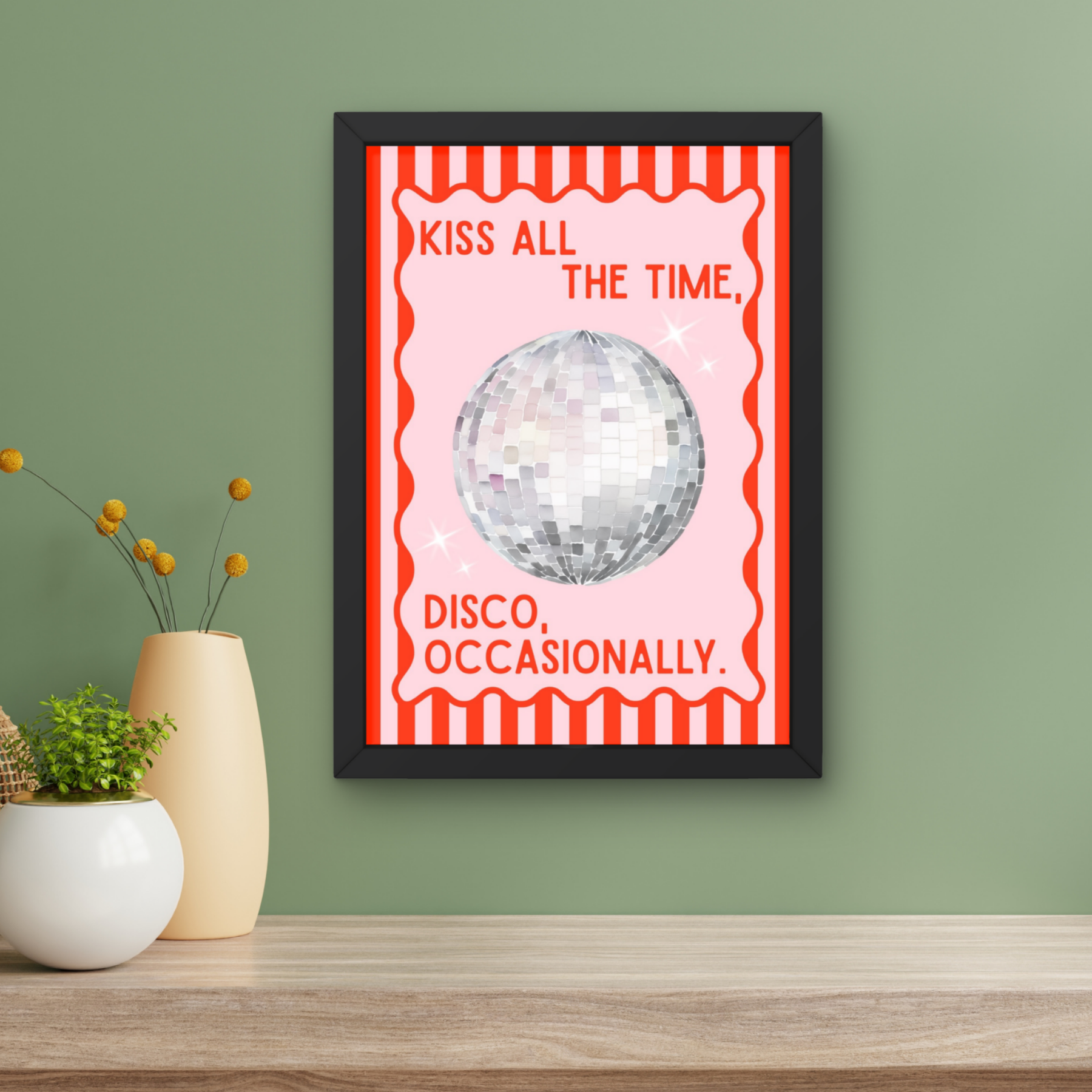 Kiss all the time, Disco Occasionally | Harry Styles Inspired Music Print