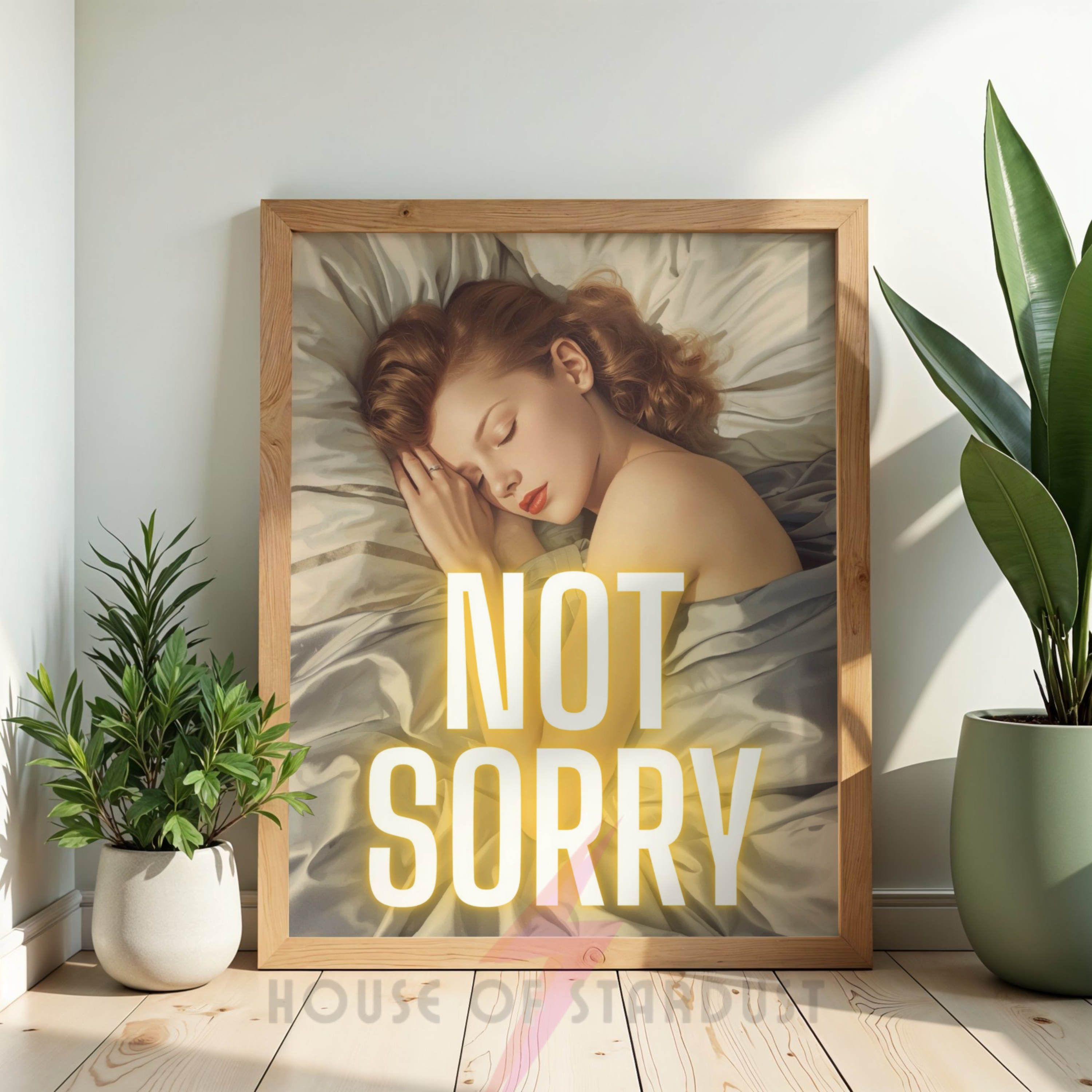 Not sorry | Retro feminist Housewife Humour Print