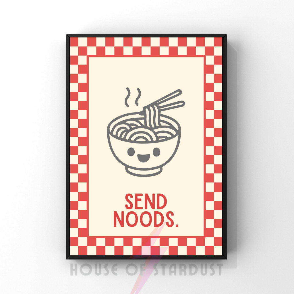 Noods| Kitsch Kitchen checkerboard pastels collection print