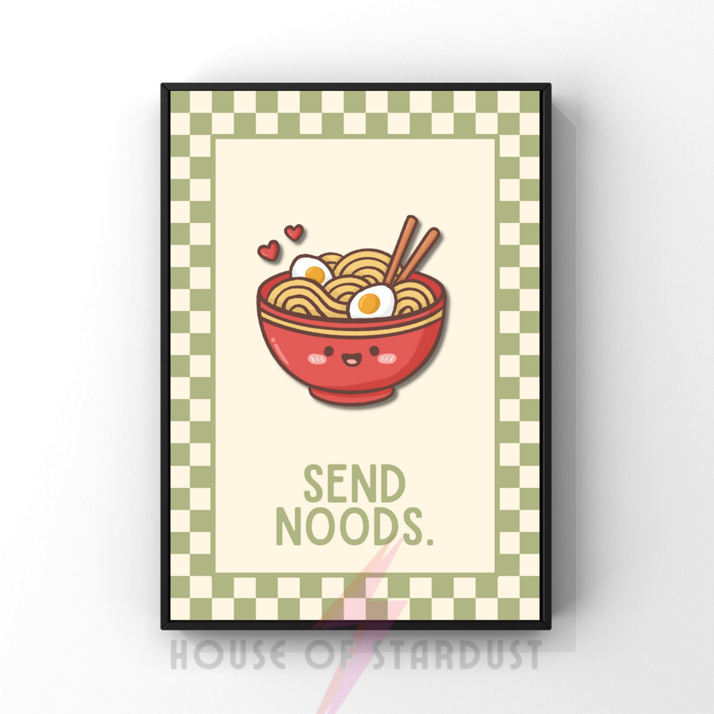 Send Noods | Kitsch Kitchen checkerboard pastels collection print