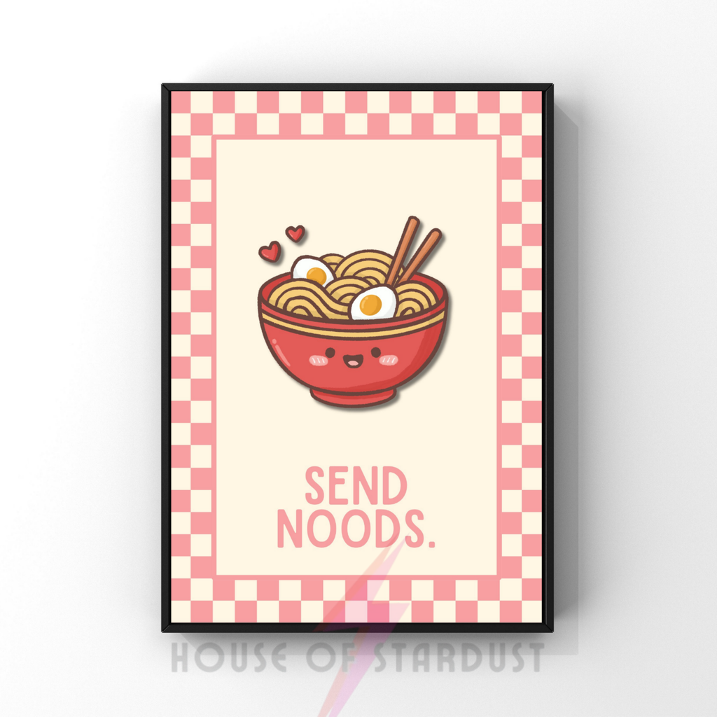 Send Noods | Kitsch Kitchen checkerboard pastels collection print