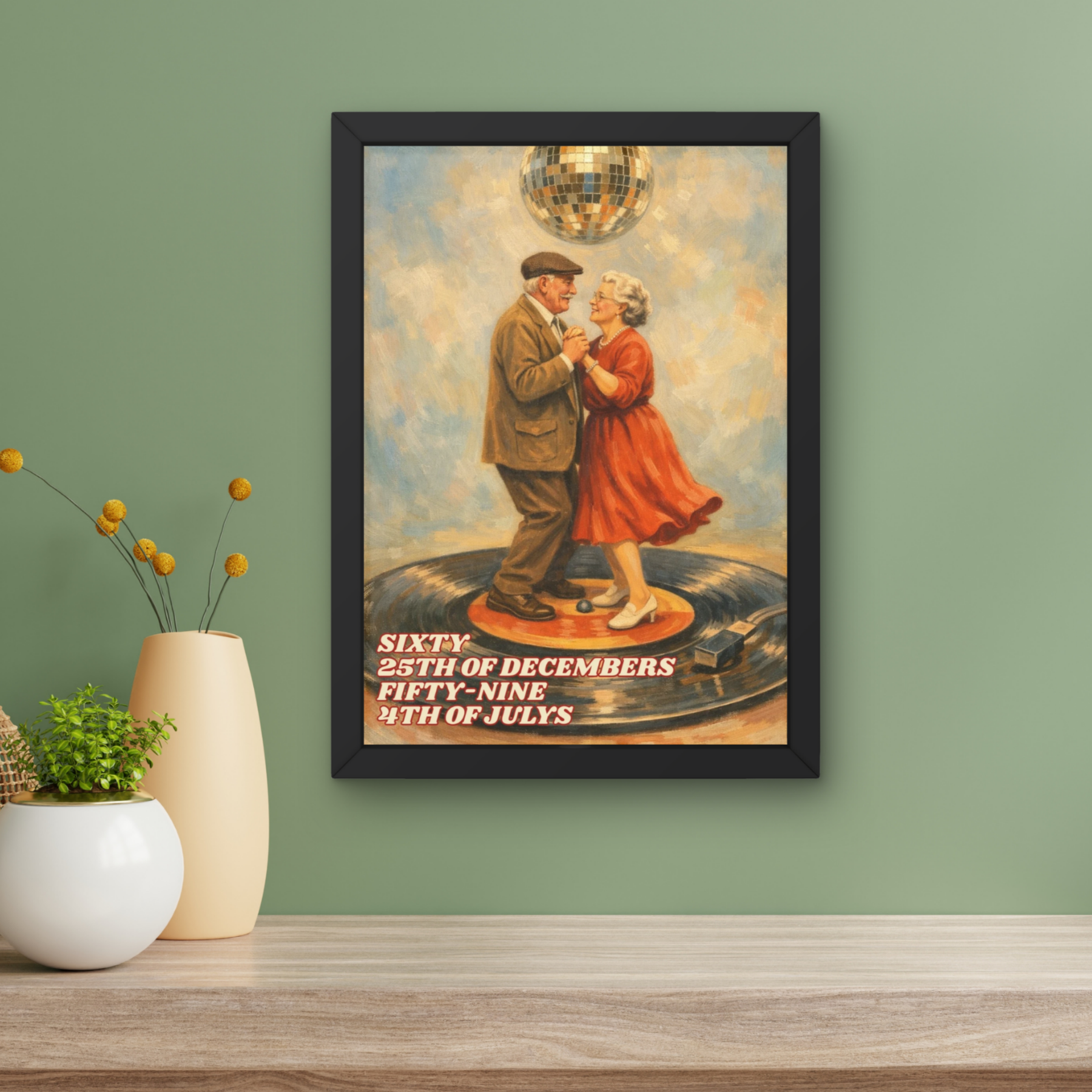 sixty 25th of Decembers | beautiful south inspired dancing music print