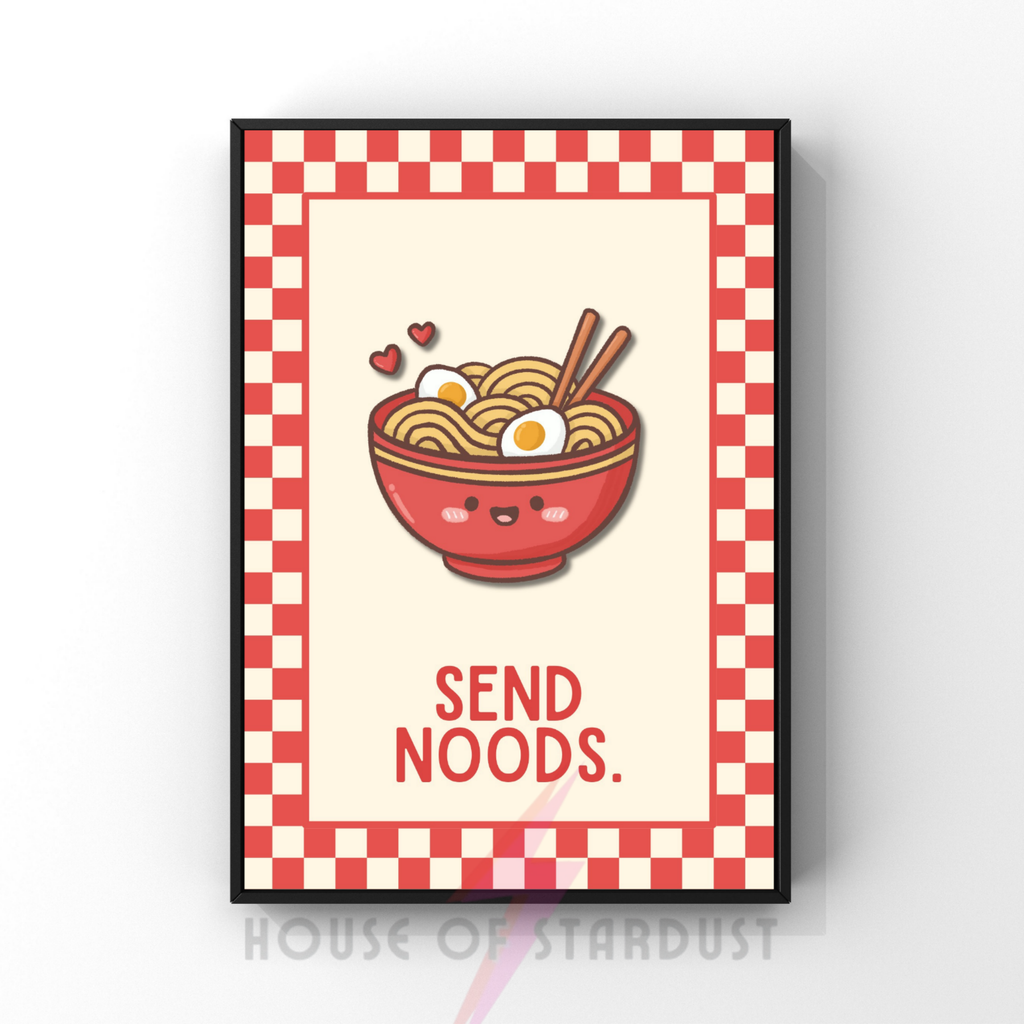 Send Noods | Kitsch Kitchen checkerboard pastels collection print