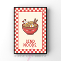 Send Noods | Kitsch Kitchen checkerboard pastels collection print