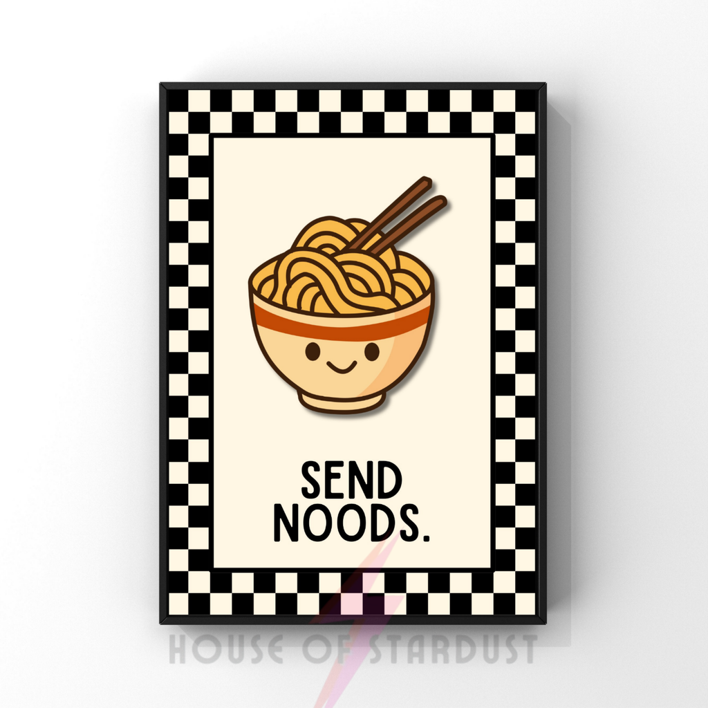 Rude Noods | Kitsch Kitchen checkerboard retro collection print