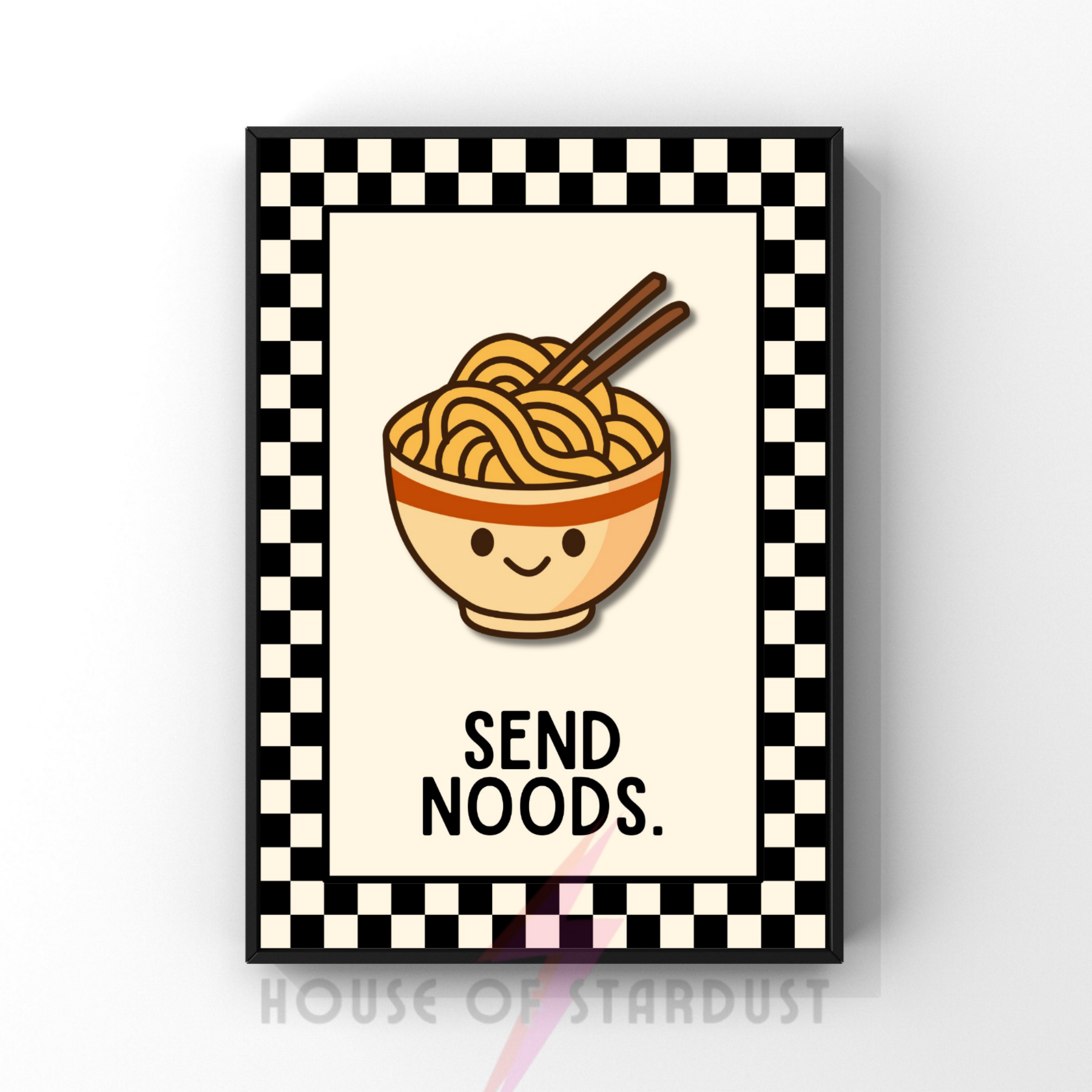 Rude Noods | Kitsch Kitchen checkerboard retro collection print